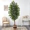 8ft. Ficus Artificial Tree in Handmade Natural Cotton Planter
